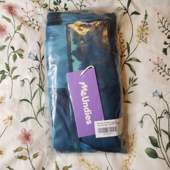 MeUndies MoveMe Side Pocket Legging in Teal Tie Dye, Size L & XL, High Waist,NWT - Picture 5 of 12